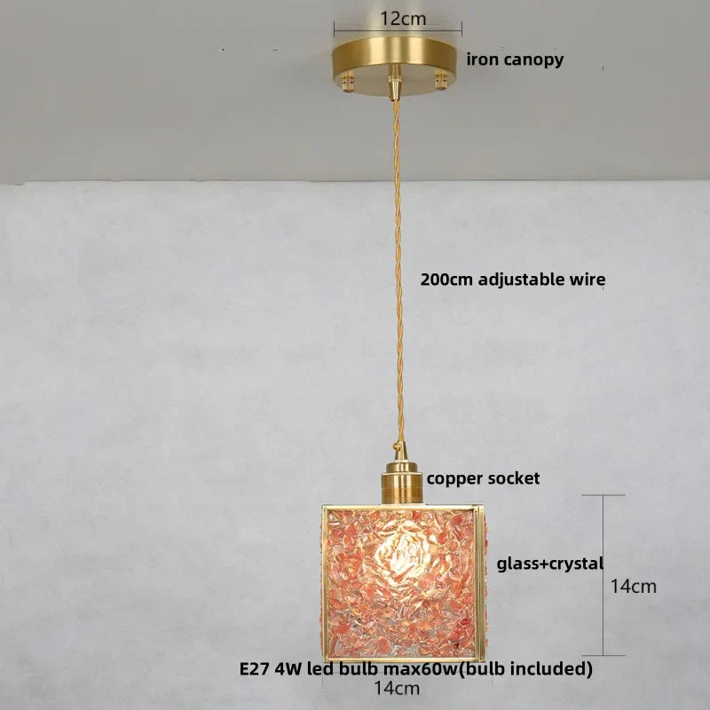 DecorBites™ Crystal Glass LED Pendant Light Fixture, Adjustable Height, Modern Luxury Design