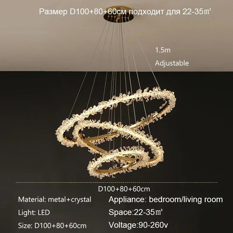DecorBites™ Crystal Pendant Chandelier Modern Luxury Interior Decoration Lighting