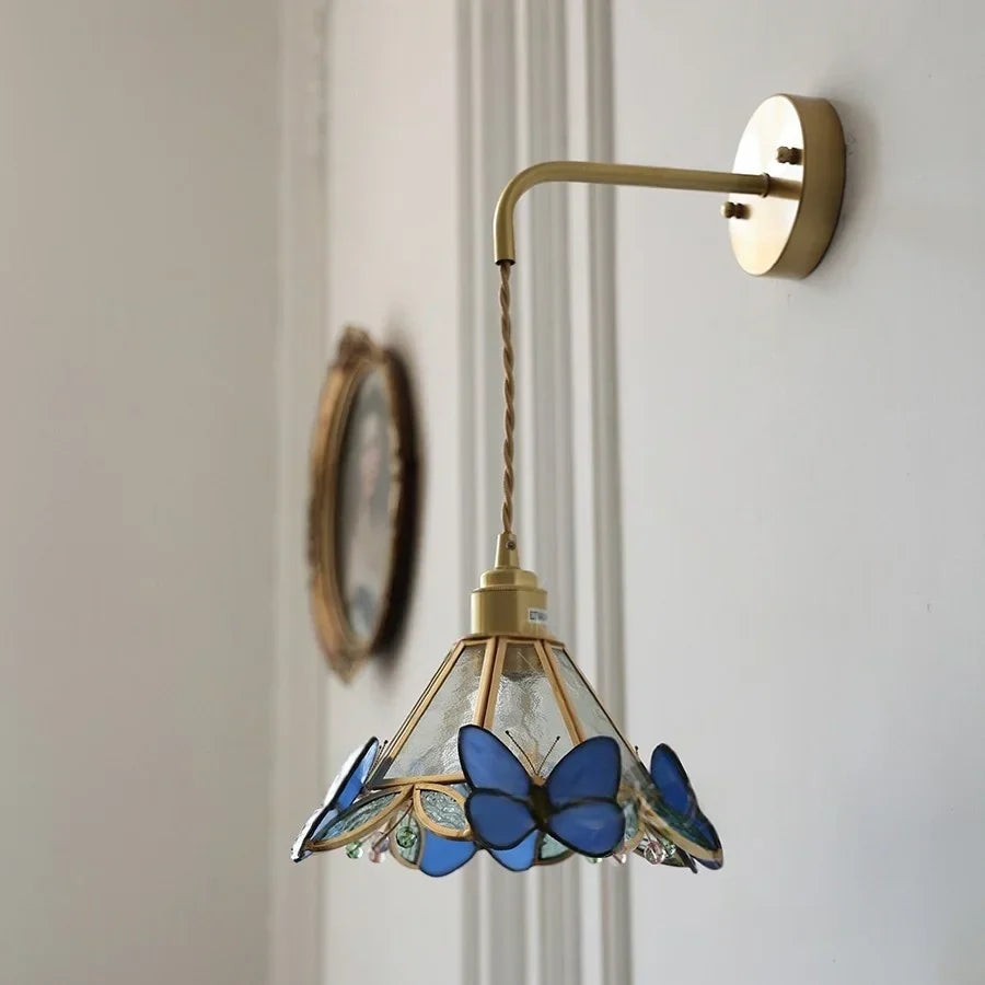 Glass Butterfly Wall Sconce