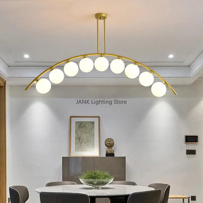 Gold Glass Minimal LED Chandelier