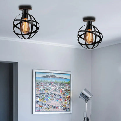 DecorBites™ Industrial LED Ceiling Light: Modern Retro Loft Plafonniers for Living Room Kitchen Cage Home Decor