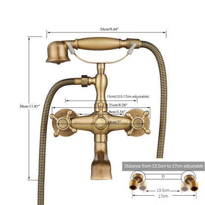 DecorBites™ Golden Black Bathtub Faucet with Hand Shower and Rotate Spout