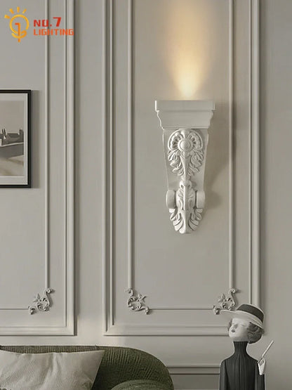 DecorBites™ Cream Resin Wall Lamp LED E27 for Classical Living Spaces