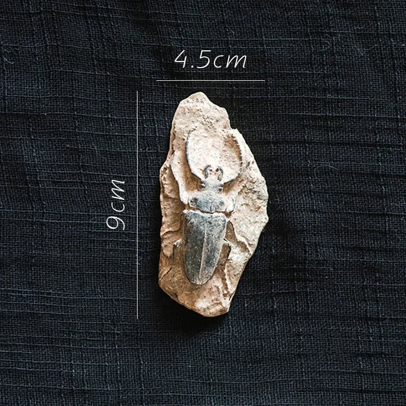 DecorBites™ Fossil Series Art Refrigerator Stickers: Fish Bone Beetle Marine Insect Specimen