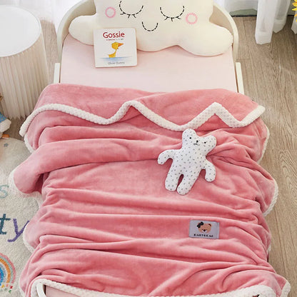 DecorBites™ Kids Flannel Nap Blanket - Lightweight & Cozy Single Bed Cover