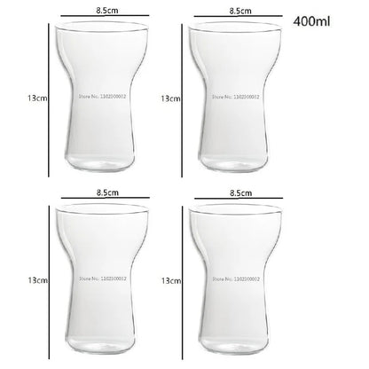 DecorBites™ Glass Drink Cup Set for Home Cafe Bar Heat Insulation Juice Tea Transparent