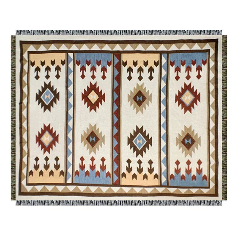 DecorBites™ Geometric Cotton Knitted Sofa Blanket & Tapestry