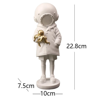 DecorBites™ Diver Sculpture Ornament: Modern Home Office Decor Gift
