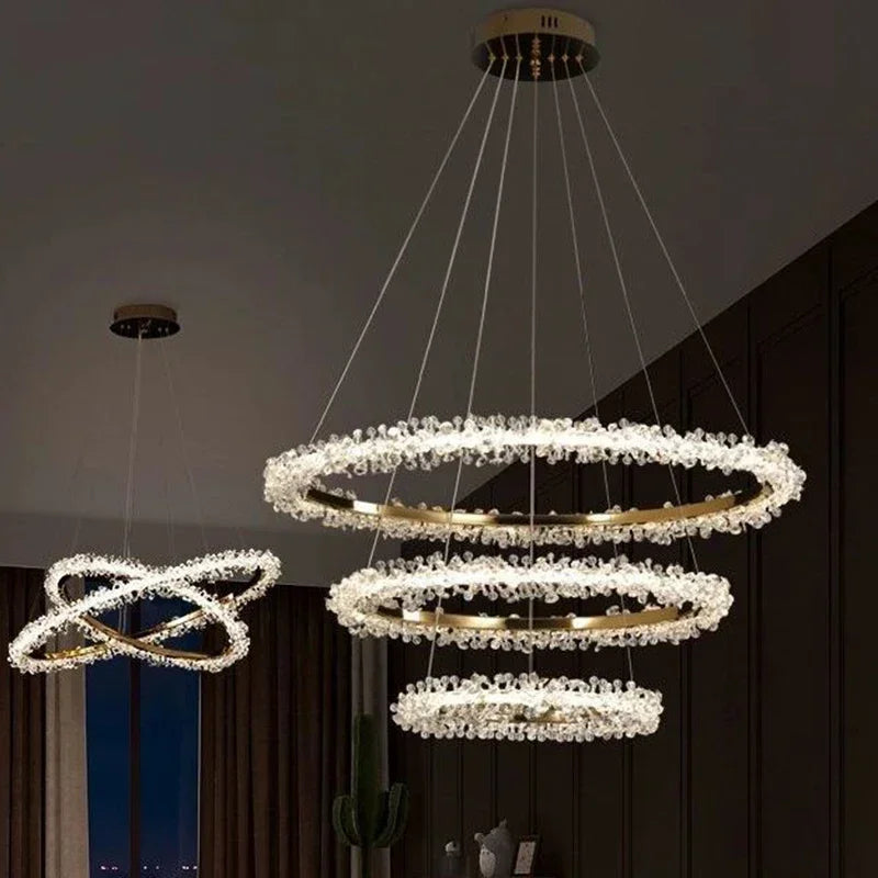 Nordic Crystal Halo Chandelier