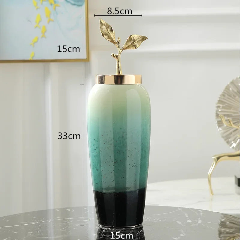 Gradient Golden Ceramic Vase