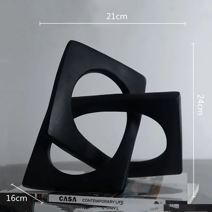 DecorBites™ Geometric Cross Square Ring Sculpture White - Home Decor Ornament