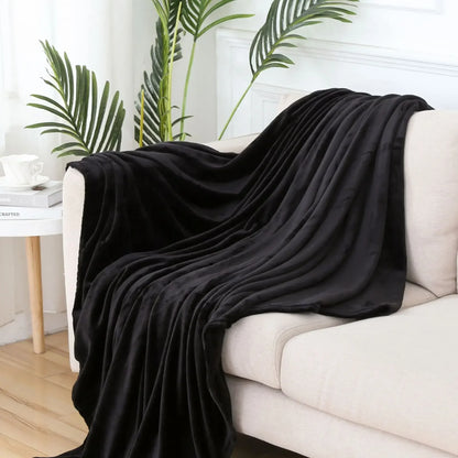 DecorBites™ Cozy Flannel Warm Blanket: Soft Plush Coral Fleece Bed Cover & Shawl