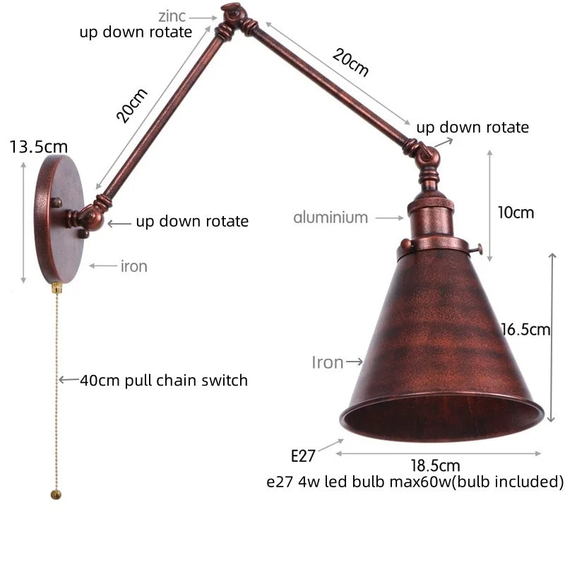 Brass Long Arm Lamp