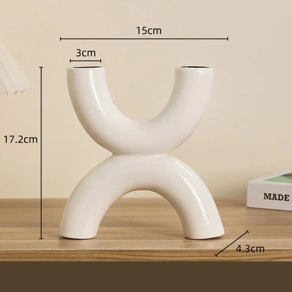 DecorBites™ Geometric Ceramic Candle Holder Ornaments - Home Decor Accessories
