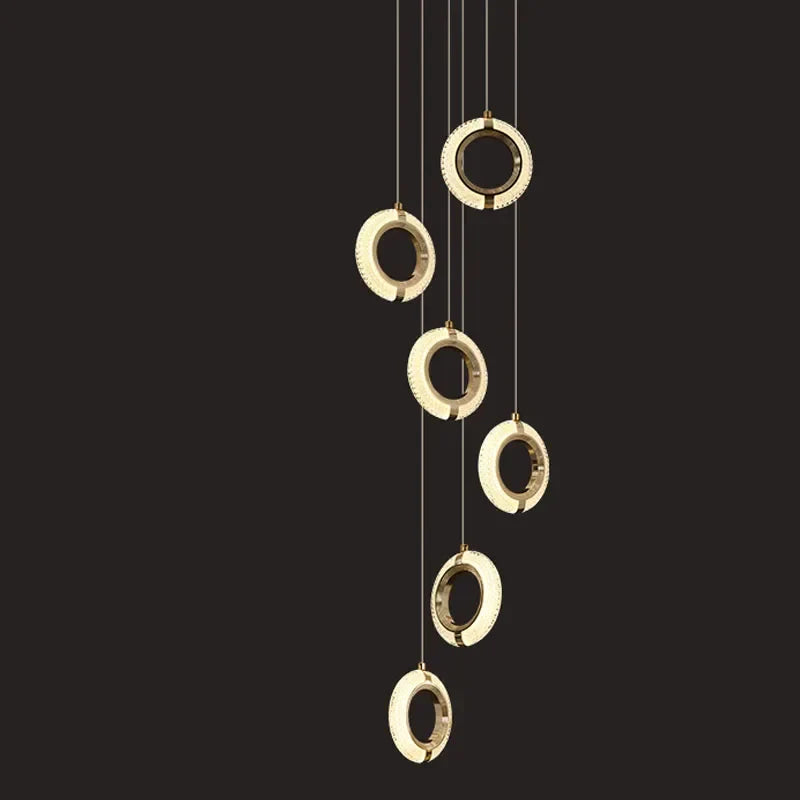 DecorBites™ Crystal Gold LED Chandelier Modern Luxury Ceiling Lamp