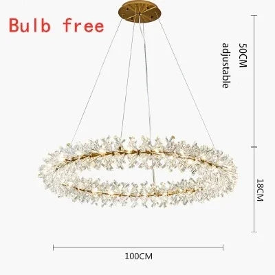 DecorBites™ Crystal LED Chandelier for Home Decor – Modern Hanging Lamp