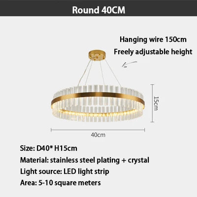 DecorBites™ Gold Crystal Chandelier: Modern LED Luxury Lighting for Dining Living Bedroom