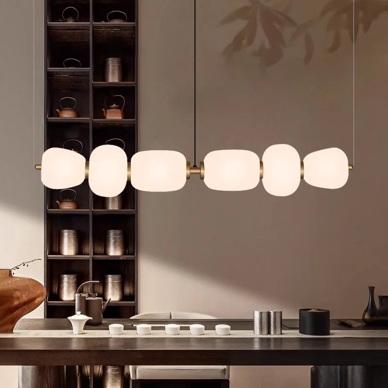 DecorBites™ Glass Ball Pendant Light: Modern Milky White LED Hanging Lamp for Dining Table