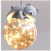 White Bear Bunny Pendant Light