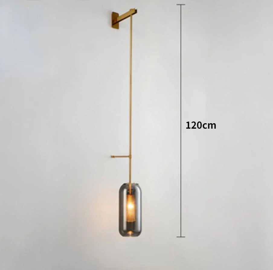 Gold Glass Bathroom Sconce With Clear Shades