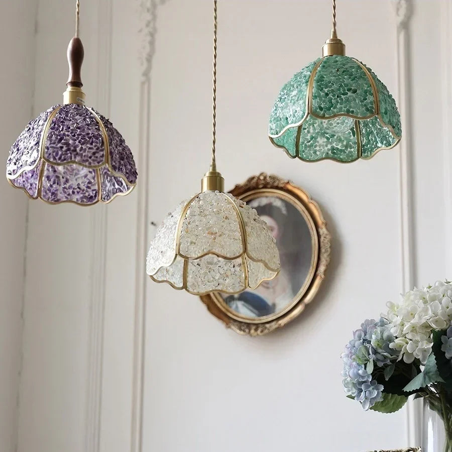 DecorBites™ Copper Walnut LED Pendant Lamp Crystal Glass Hanging Light