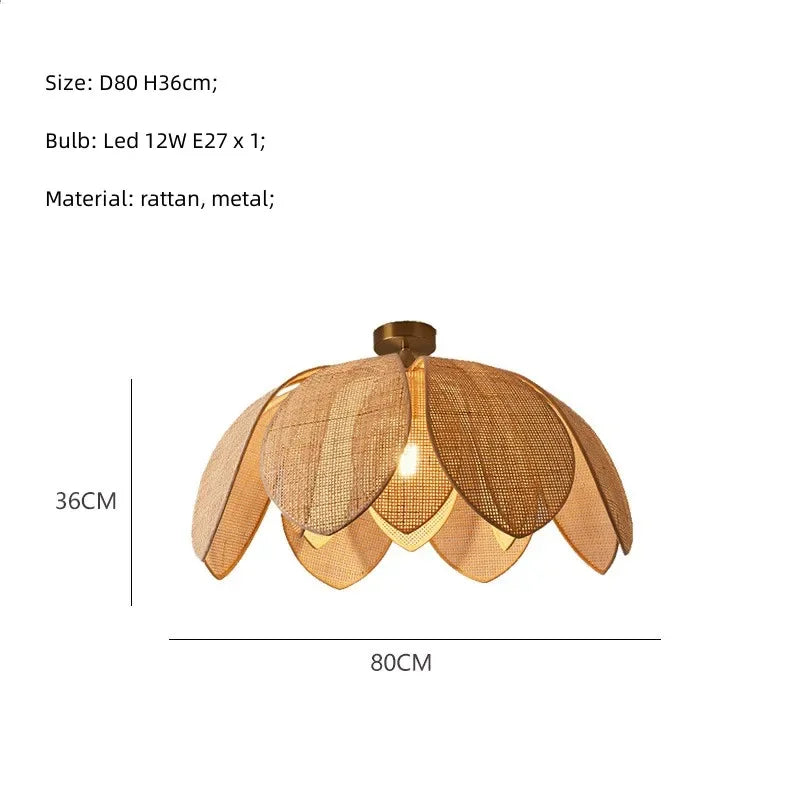 Wicker Petal Chandelier