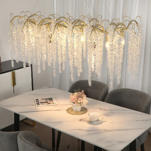 DecorBites™ Crystal LED Chandeliers: Luxury Ceiling Pendant Lighting for Home, Dining, and Living Spaces