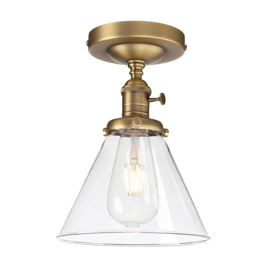 DecorBites™ Funnel Glass Wall Sconce Vintage Industrial Wall Light