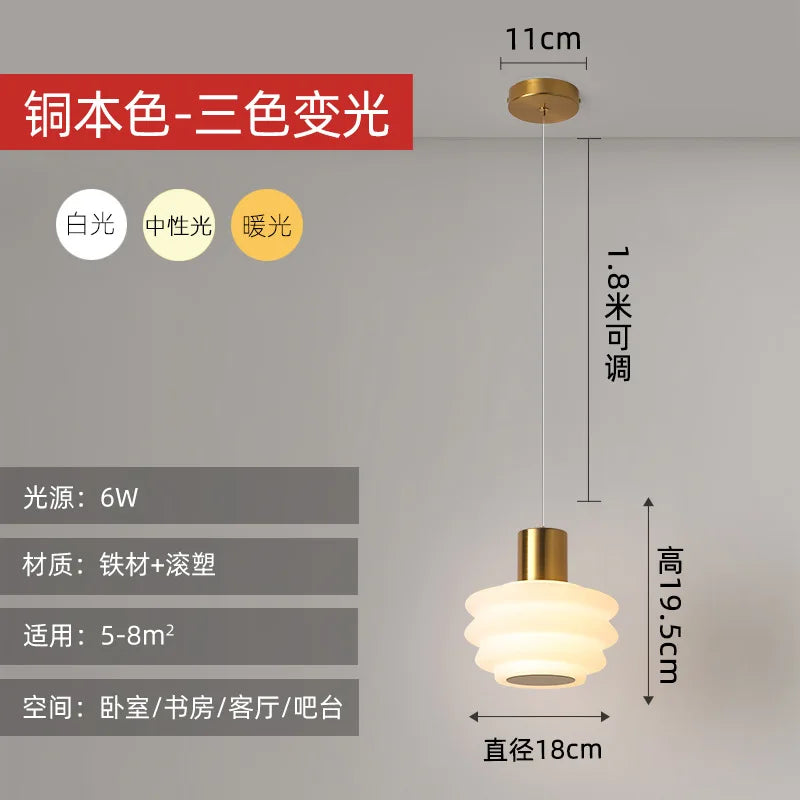 DecorBites™ Acrylic LED Hanging Lamp for Minimalist Bedroom Decor