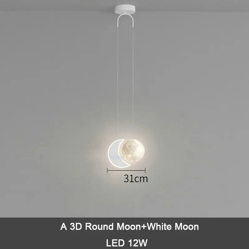 DecorBites™ Kids Star Cloud Moon Pendant Lamp with Remote Control Dimming