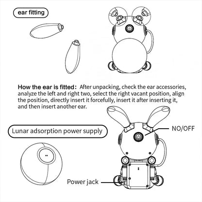 DecorBites™ Galaxy Bunny Astronaut Projector: Moon and Star Night Light for Children