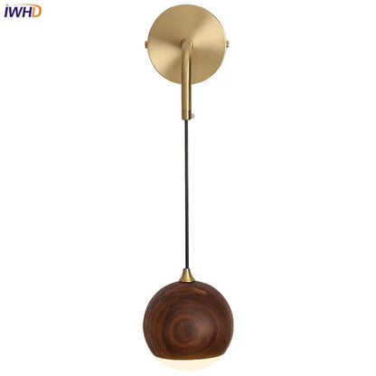 DecorBites™ Adjustable Walnut Wood LED Wall Sconce | Nordic Bedroom Lamparas with Acrylic | Simple Aisle Décor