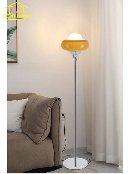 DecorBites™ Glass Iron LED Floor Lamp Modern Decor Art Stand Light Bedside Study Living