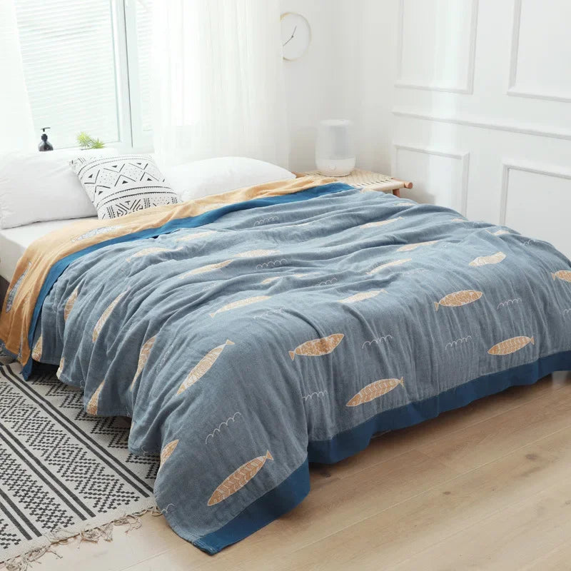 Cotton Fish Gauze Blanket