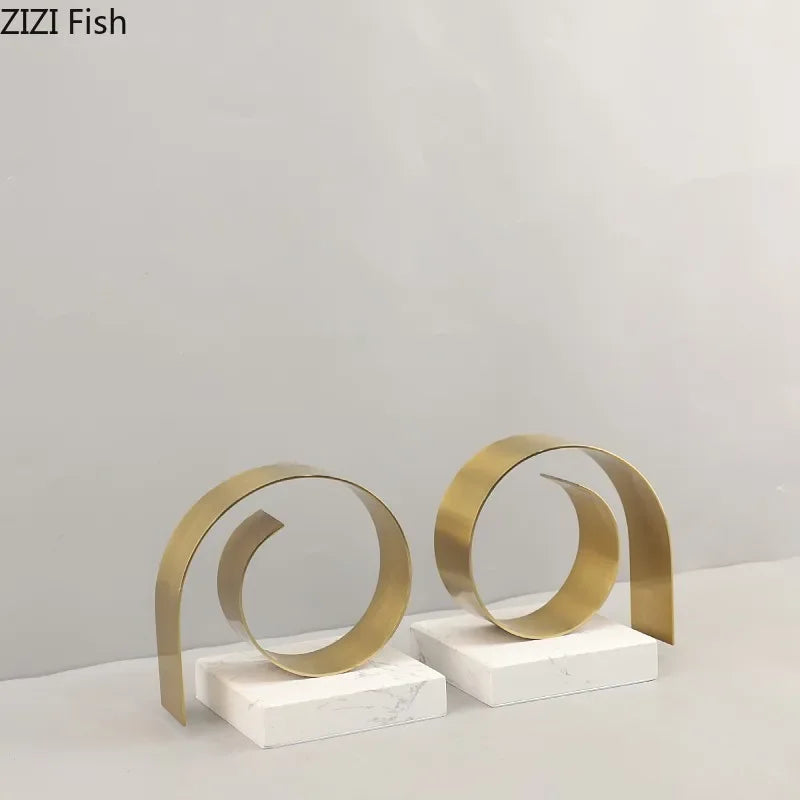Gold Marble Bookend Set