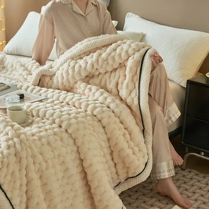 DecorBites™ Cozy Flannel Fleece Blanket for Warm Autumn Winter Sleep