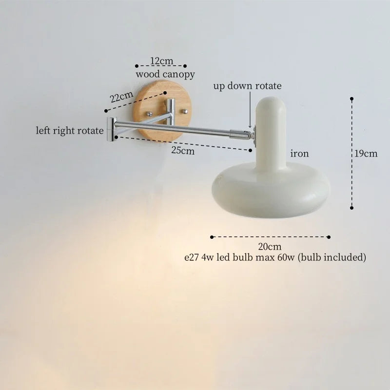 DecorBites™ Cream Iron Art LED Wall Lamp for Bedroom Living Room Decor