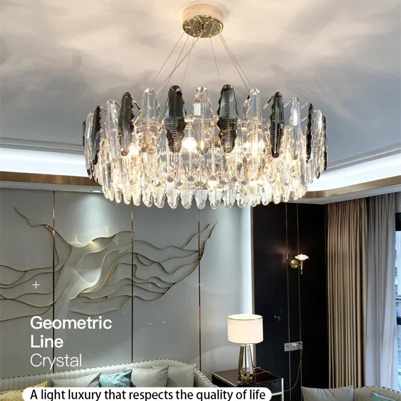 DecorBites™ Crystal LED Chandeliers for Elegant Dining & Living Spaces