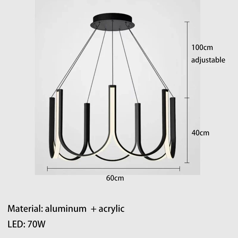 Gold Designer Pendant Light Long 125cm Metal