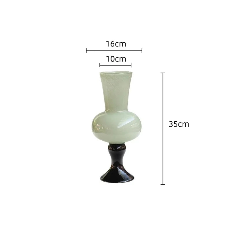 DecorBites™ Geometric Vintage Glass Vase for Home Decoration