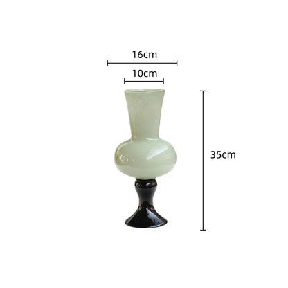 DecorBites™ Geometric Vintage Glass Vase for Home Decoration