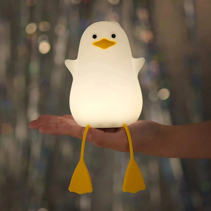 DecorBites™ Duck Cartoon Silicone Night Lamp - USB Rechargeable, Touch Sensor, Timer