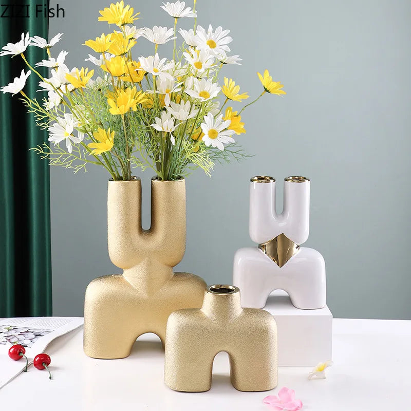 Gold Ceramic Vase