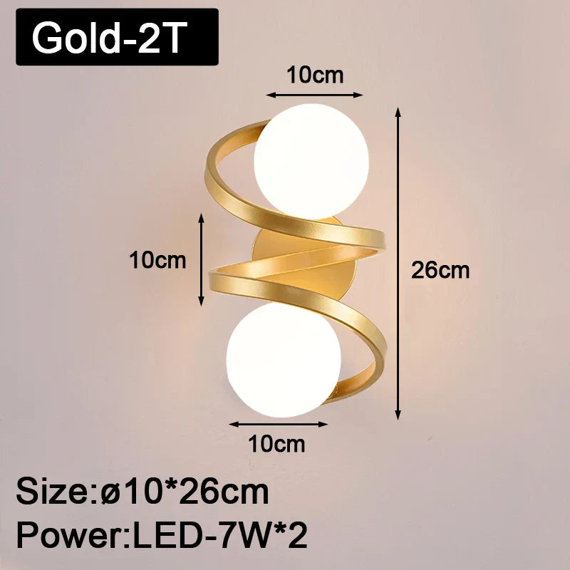 DecorBites™ Black Copper LED Wall Lights for Bedroom - Nordic Wall Sconce Decro