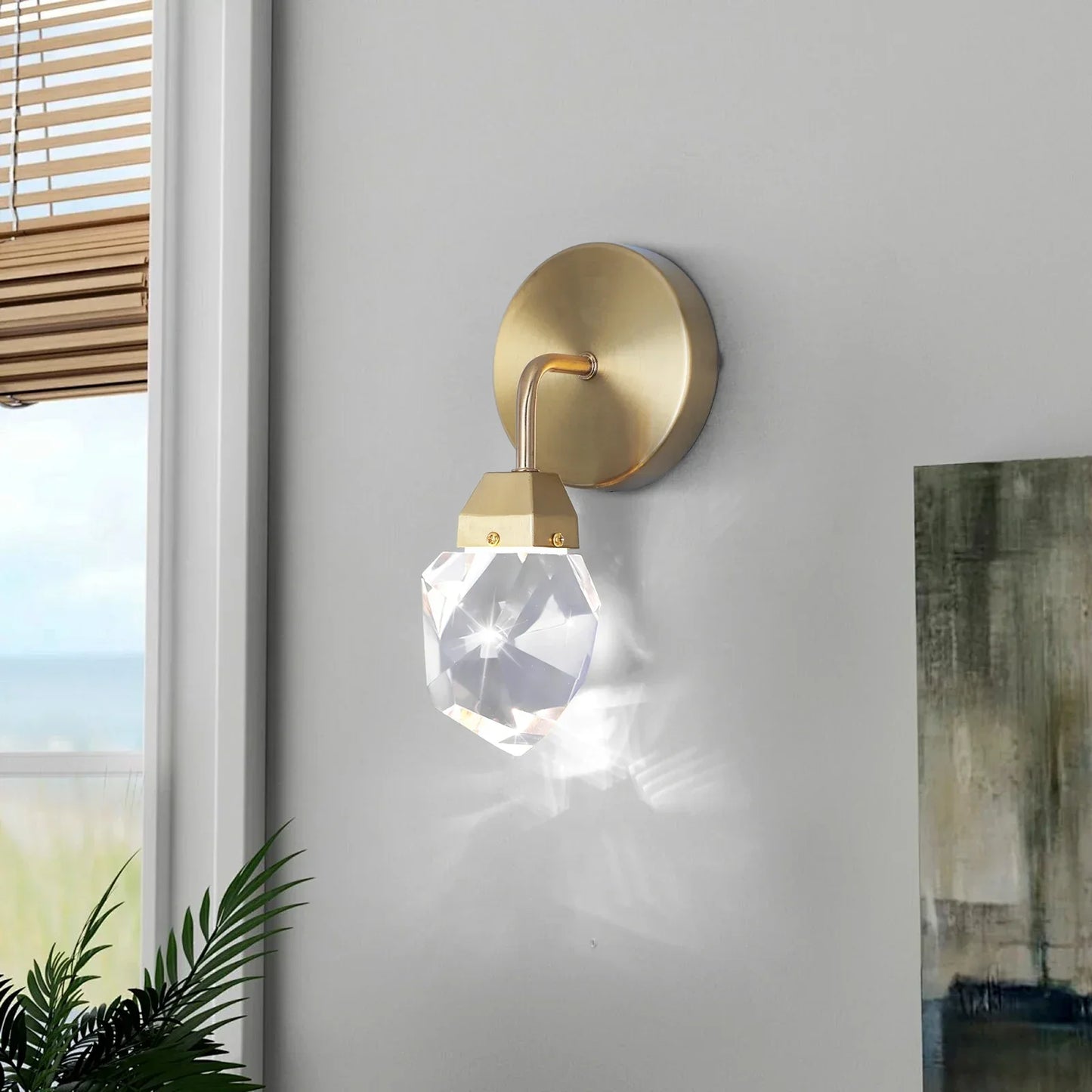 DecorBites™ Crystal LED Wall Sconce Fixture - Modern Luxury Copper Ceiling Light for Home Decor