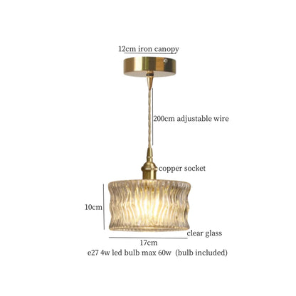 DecorBites™ Clear Glass LED Copper Pendant Lighting for Minimalist Decor