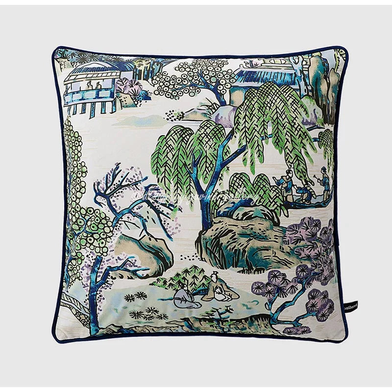 DecorBites™ Crane Art Luxury Throw Pillow Case for Bed & Sofa