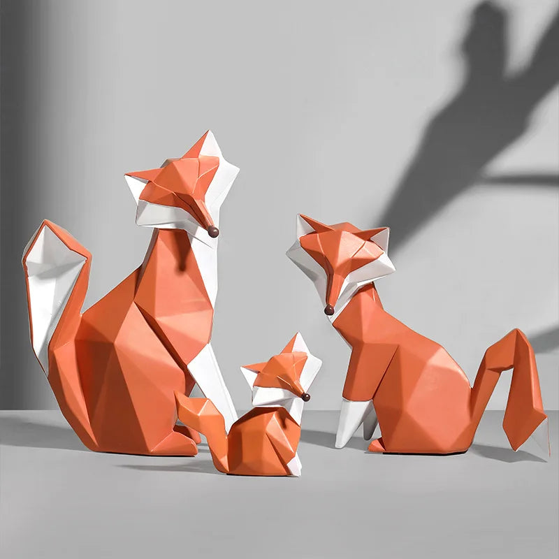 DecorBites™ Fox Figurine Resin Art Sculpture for Modern Home Decor and Gifts