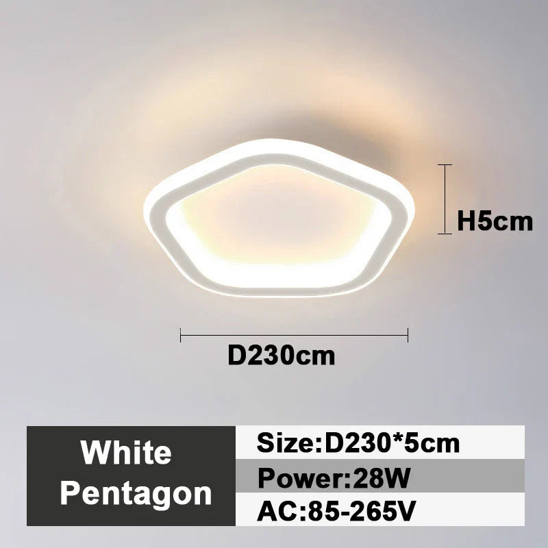 DecorBites™ LED Ceiling Lamp: Square Round Indoor Lighting, Bedroom, Entrance Hall, Neutral/Cool/Warm White