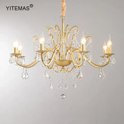 Gold Crystal Shade Chandelier
